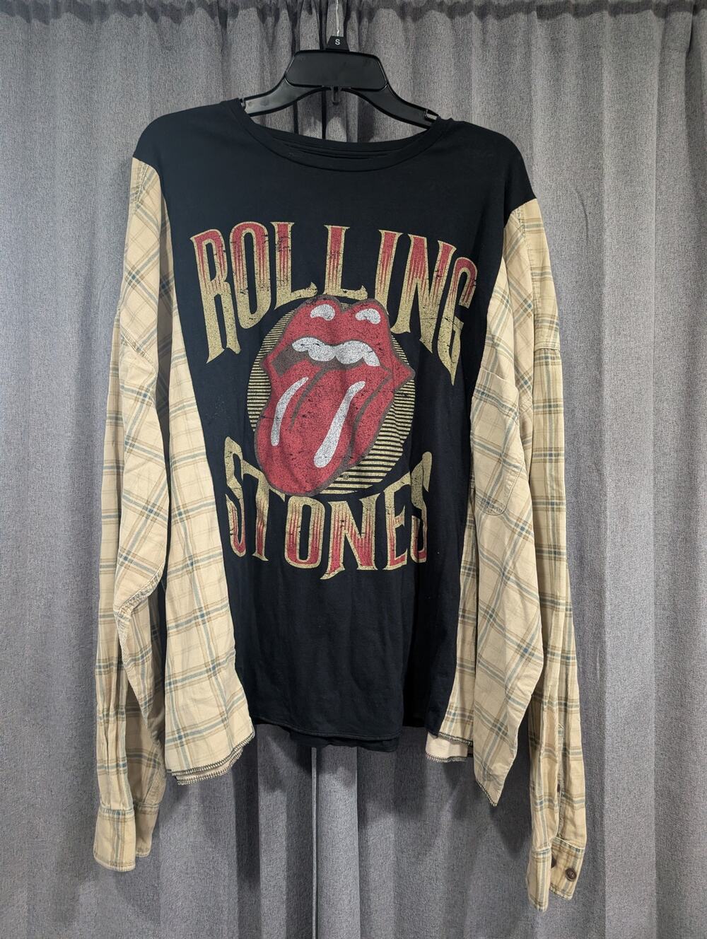 Upcycled Flannel Mash Up Top - Rolling Stones